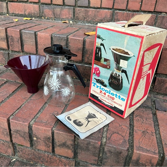VINTAGE TRICOLATOR TRICOLETTE FRENCH DRIP COFFEEMAKER in Original Box - Picture 2 of 9